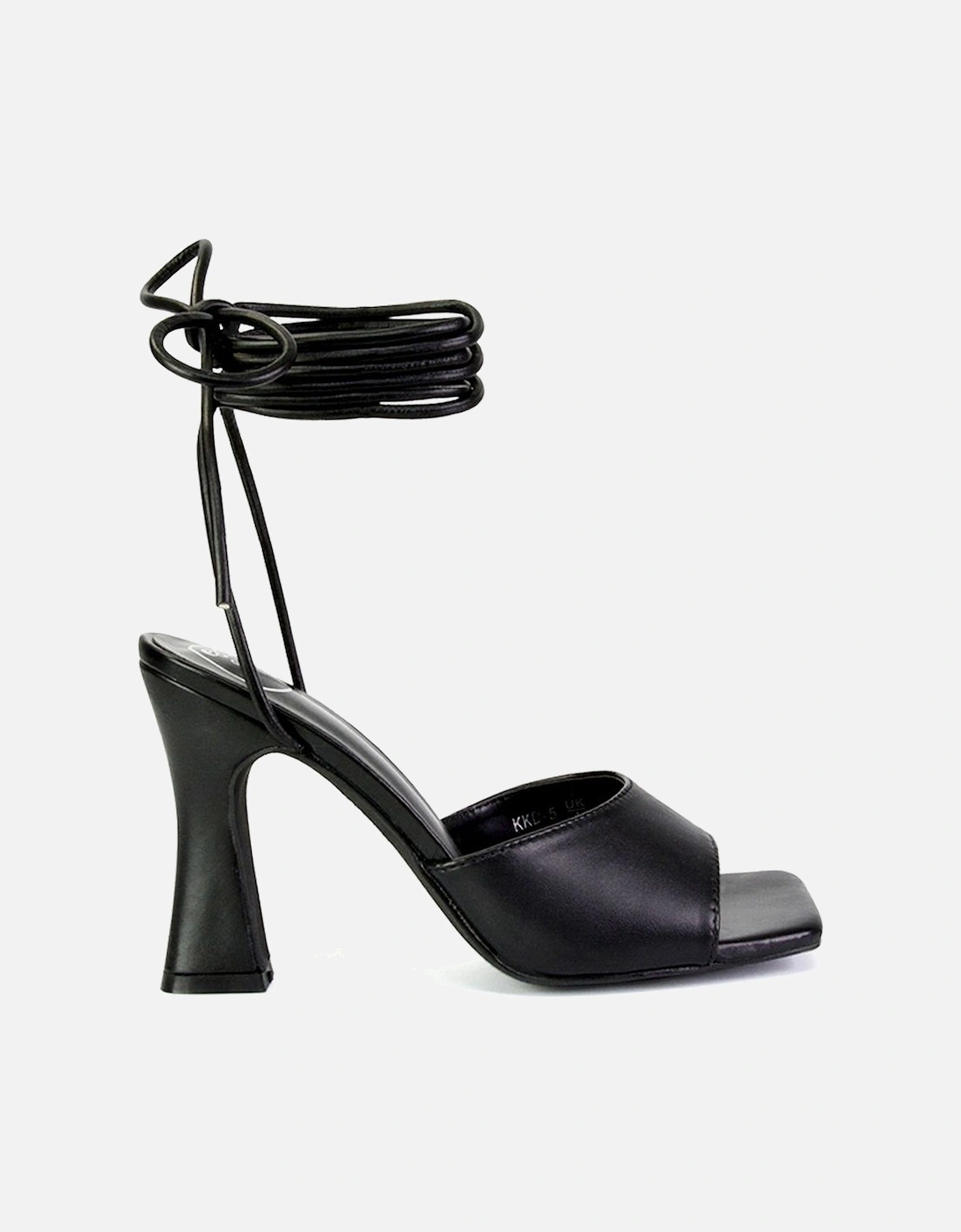 'Flora' Strappy Lace Up Block High Heels With a Square Toe, 2 of 1