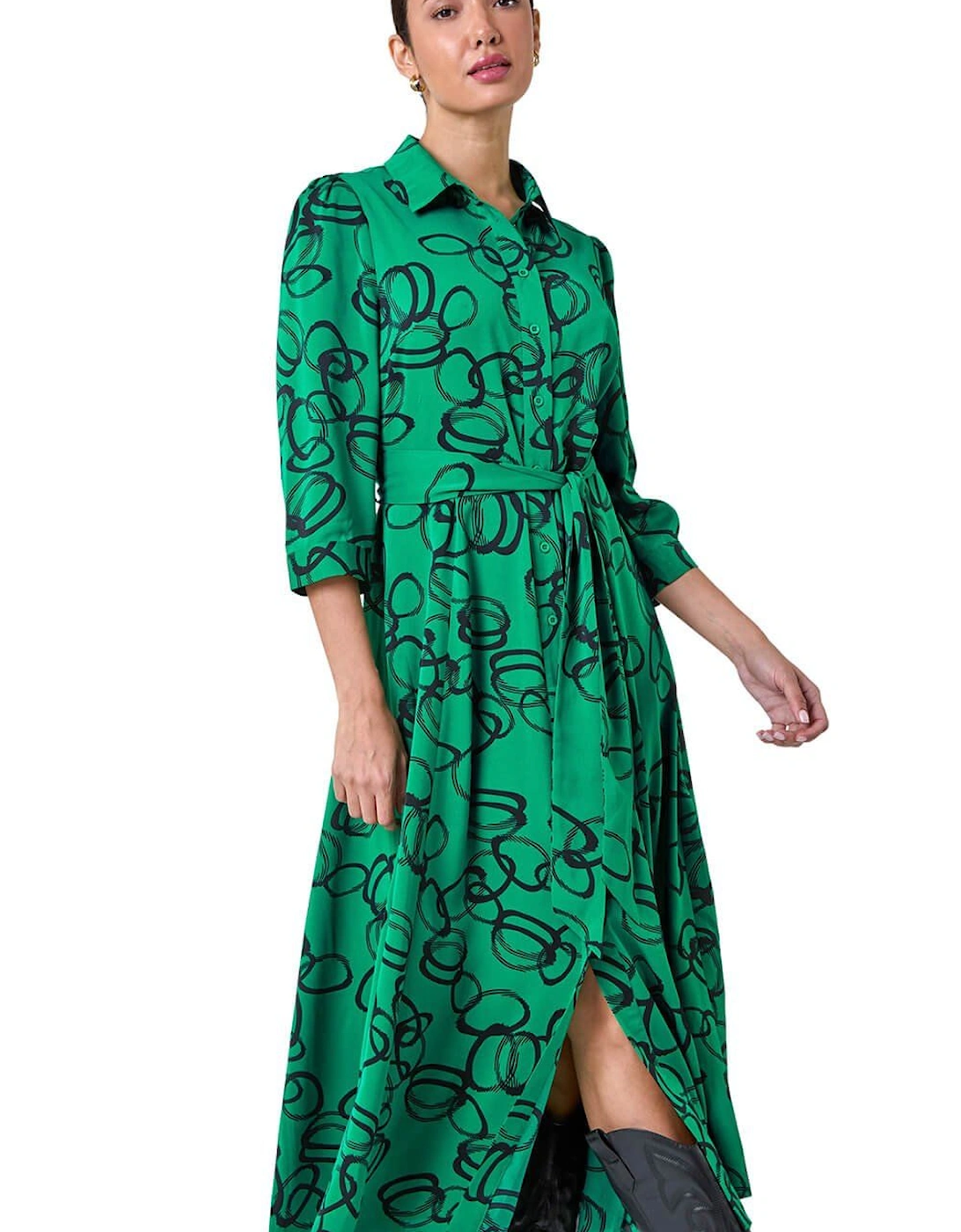 Abstract Circle Print Midi Shirt Dress, 2 of 1