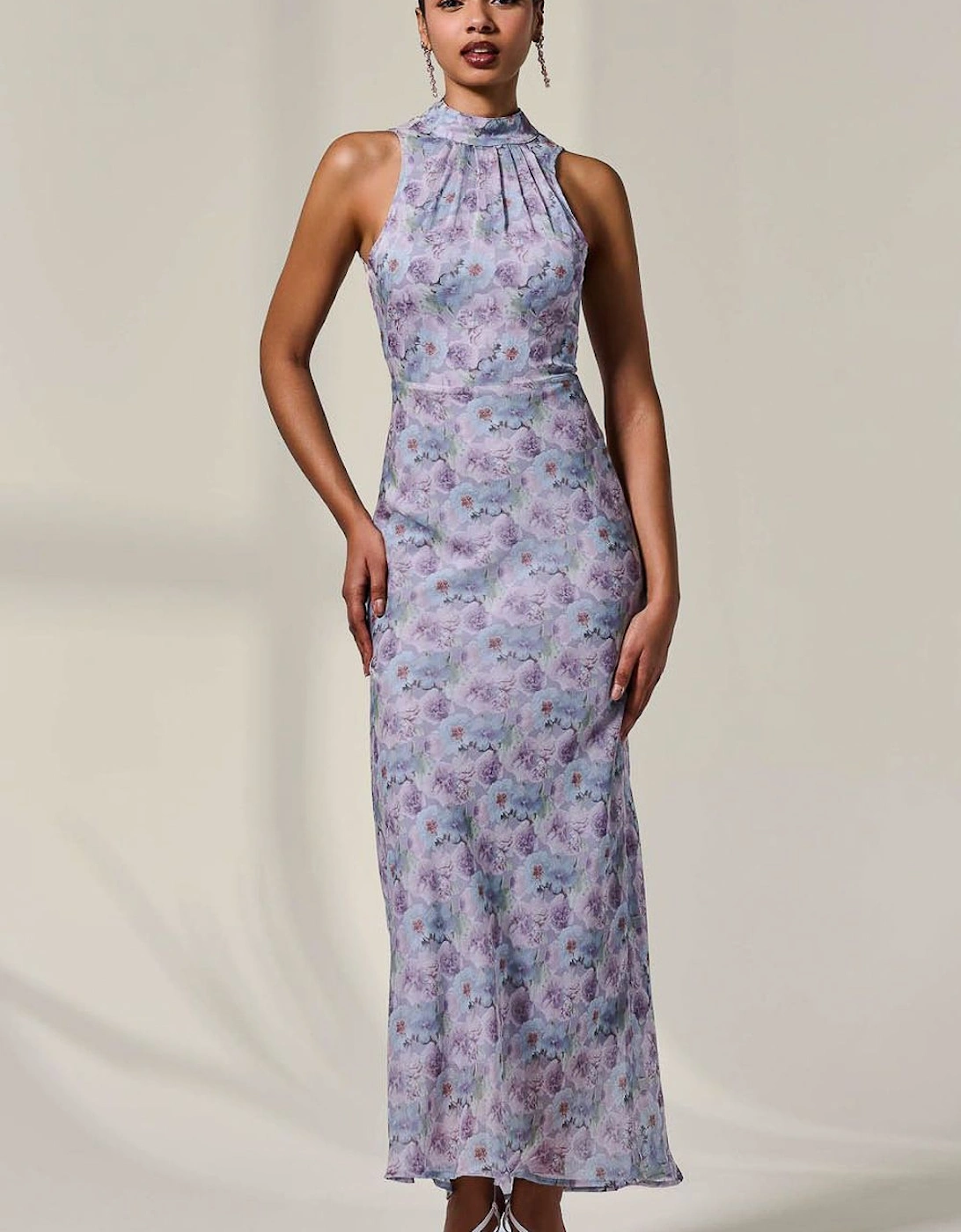 Chiffon Halter Neck Maxi Dress, 2 of 1