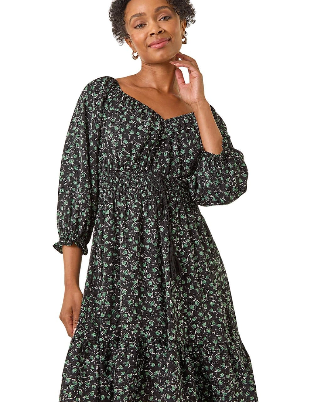 Petite Floral Frill Dress, 2 of 1