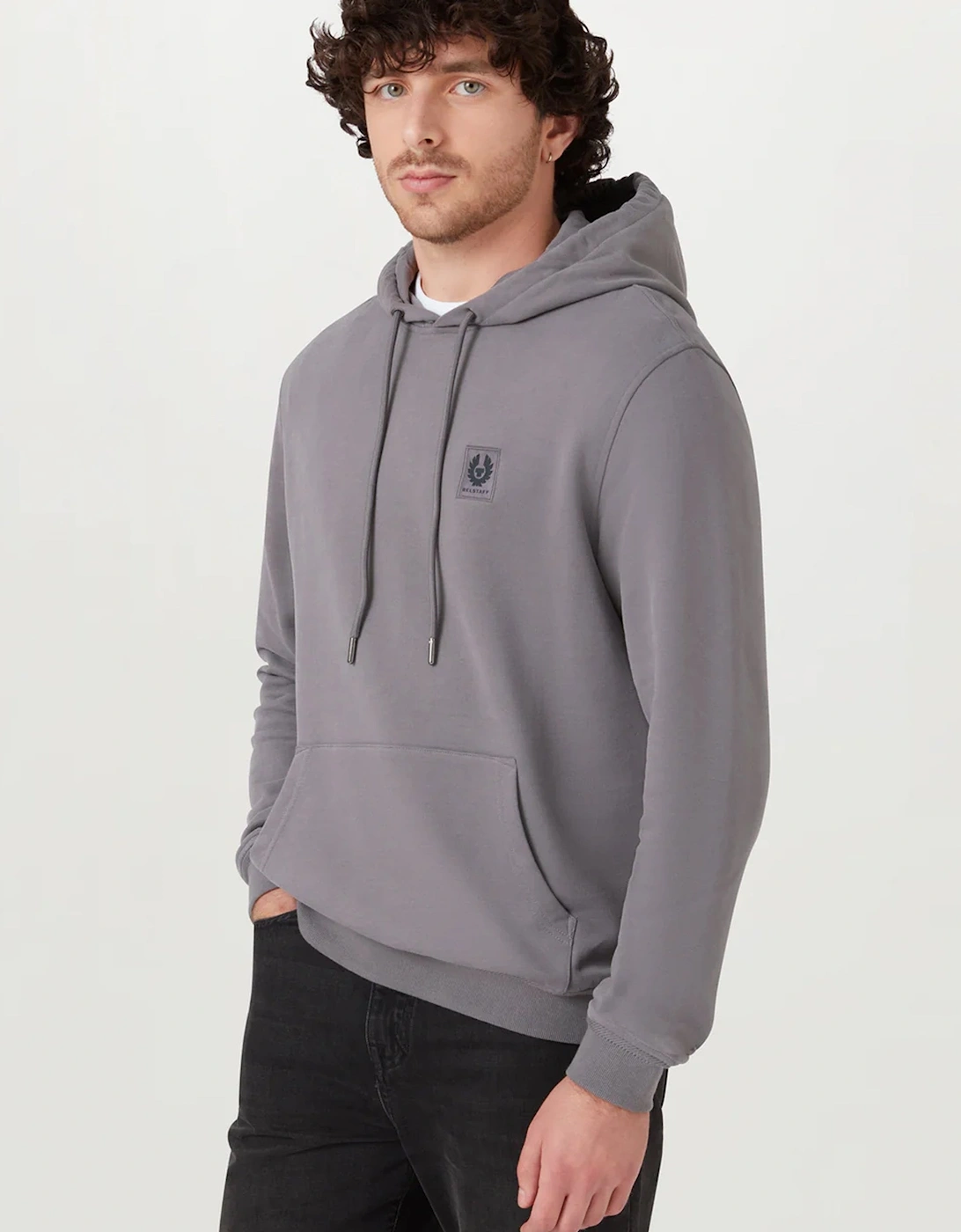 Patch Logo Hooded Top Taupe