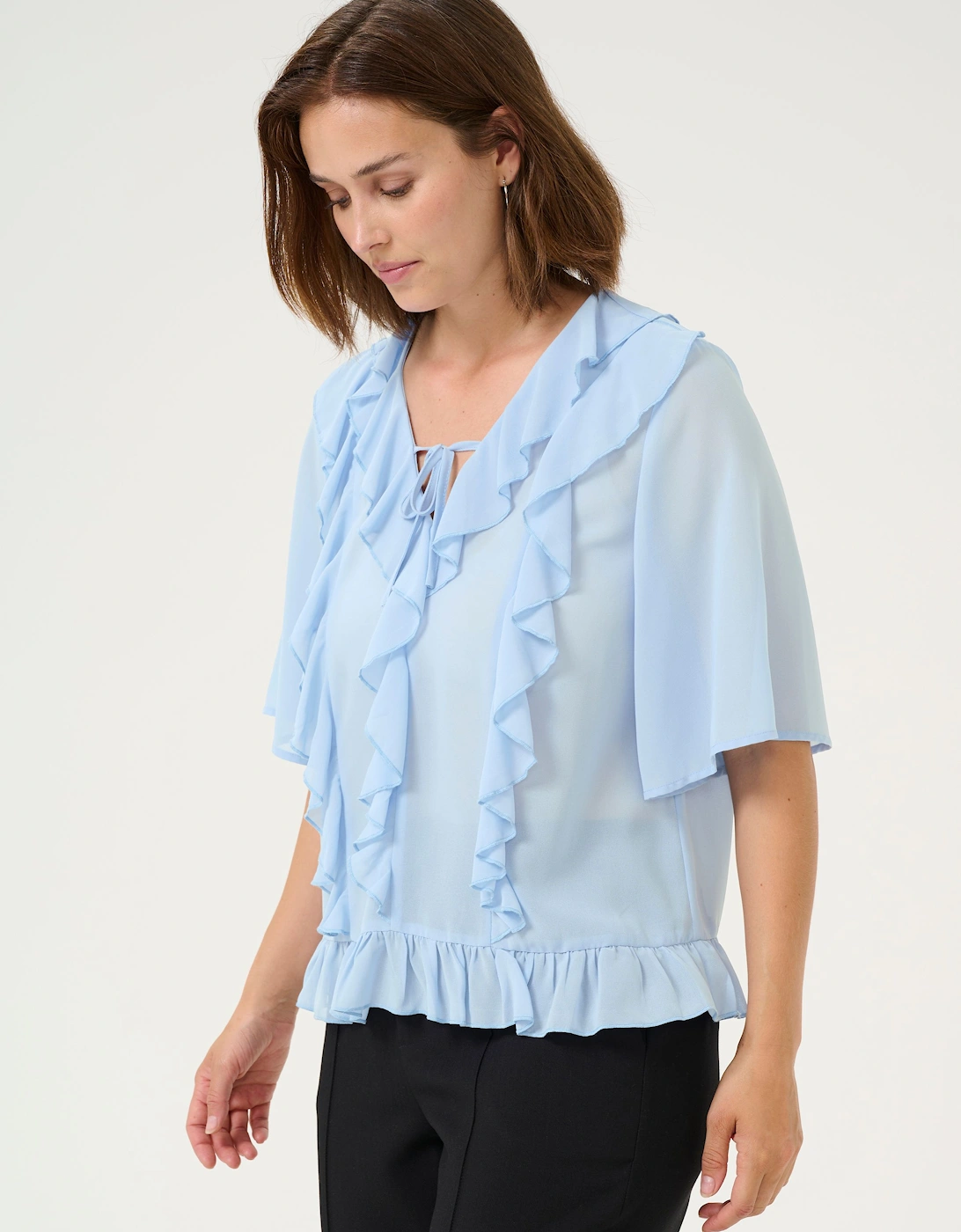 KAninna Frill Detail V-Neck Blouse, 2 of 1