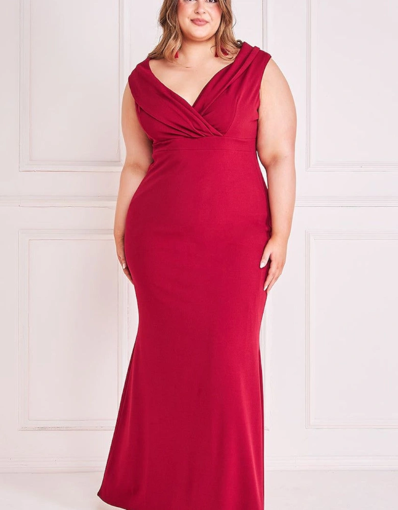 Front Wrap Off The Shoulder Maxi Dress
