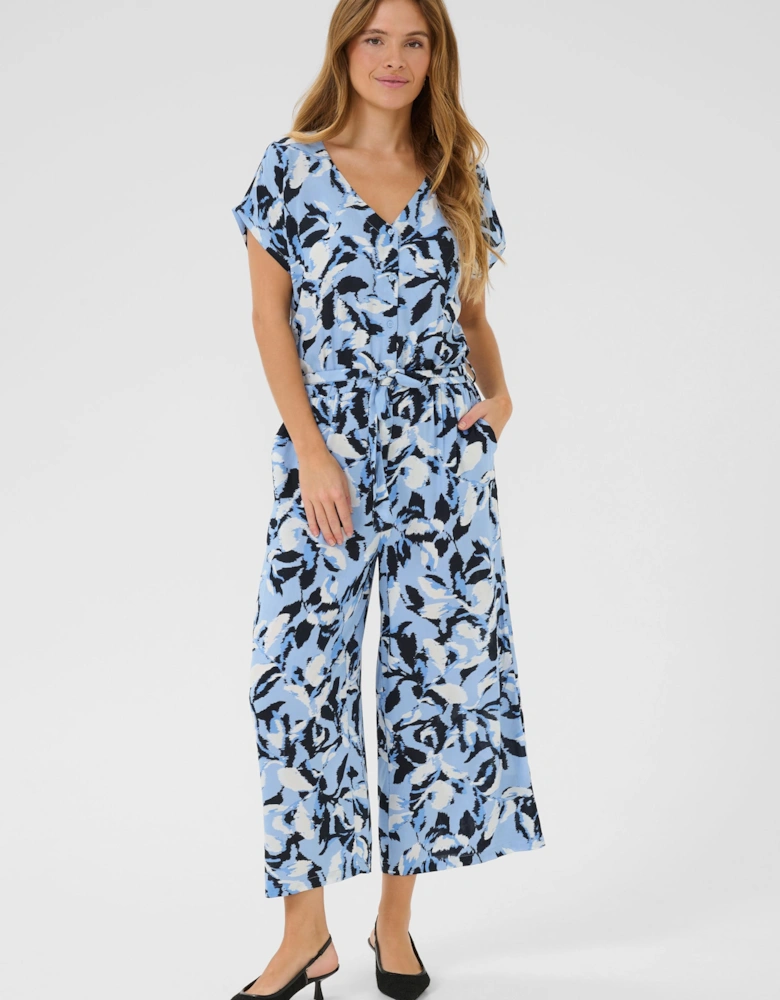 KAmira Plain Weave Cropped Jumpsuit