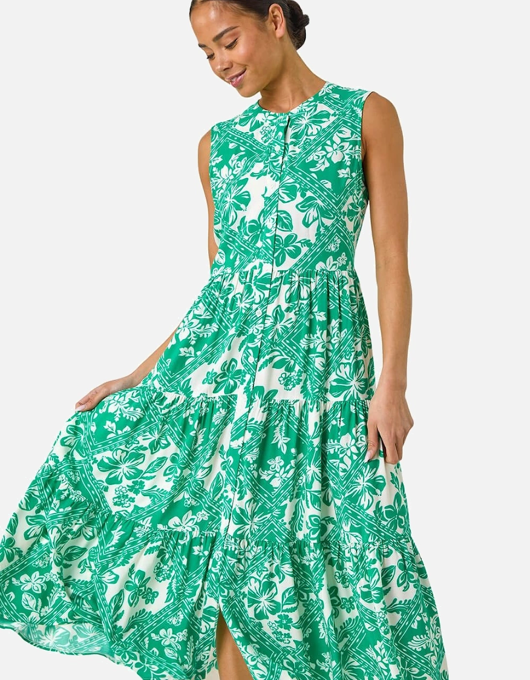 Petite Abstract Button Up Dress, 2 of 1