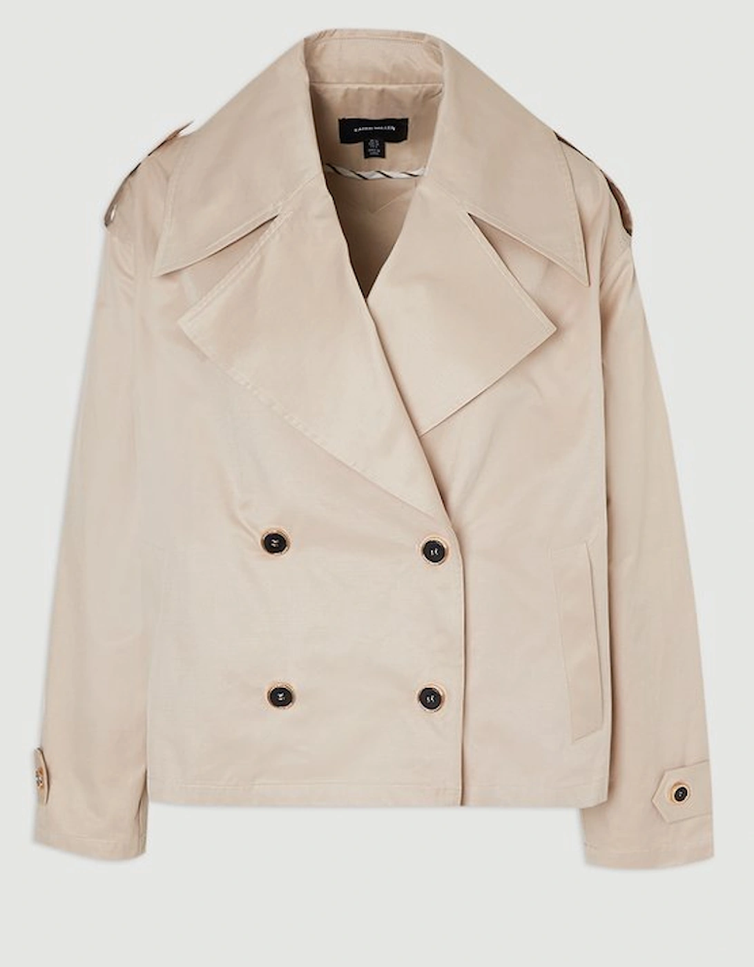 Cotton Relaxed Short Trench Coat