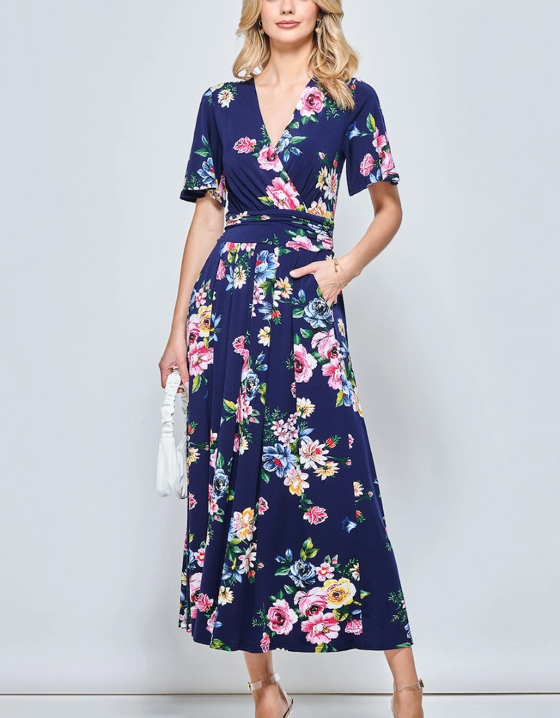 Shreya Jersey Angel Sleeve Maxi Dress, 2 of 1