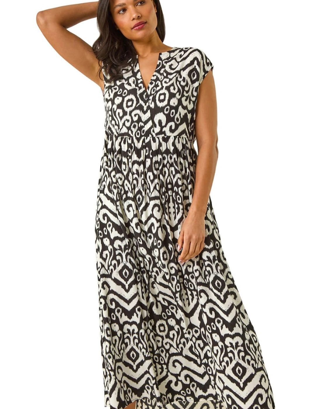 Aztec Print Midi Smock Dress, 2 of 1