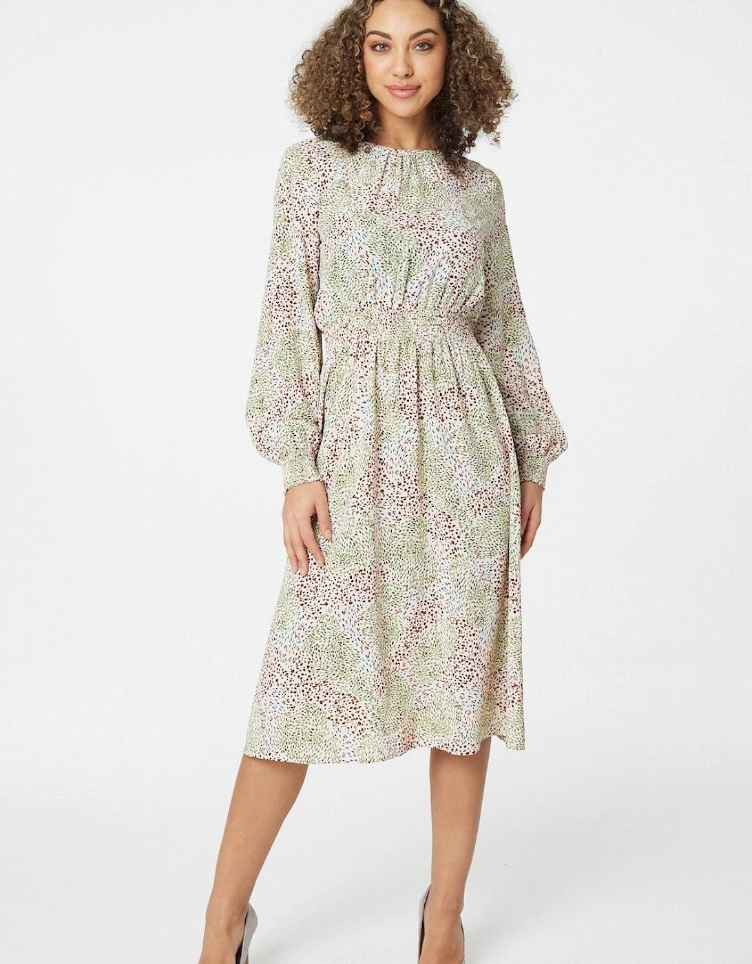 Printed  Midi Tea Dress, 2 of 1