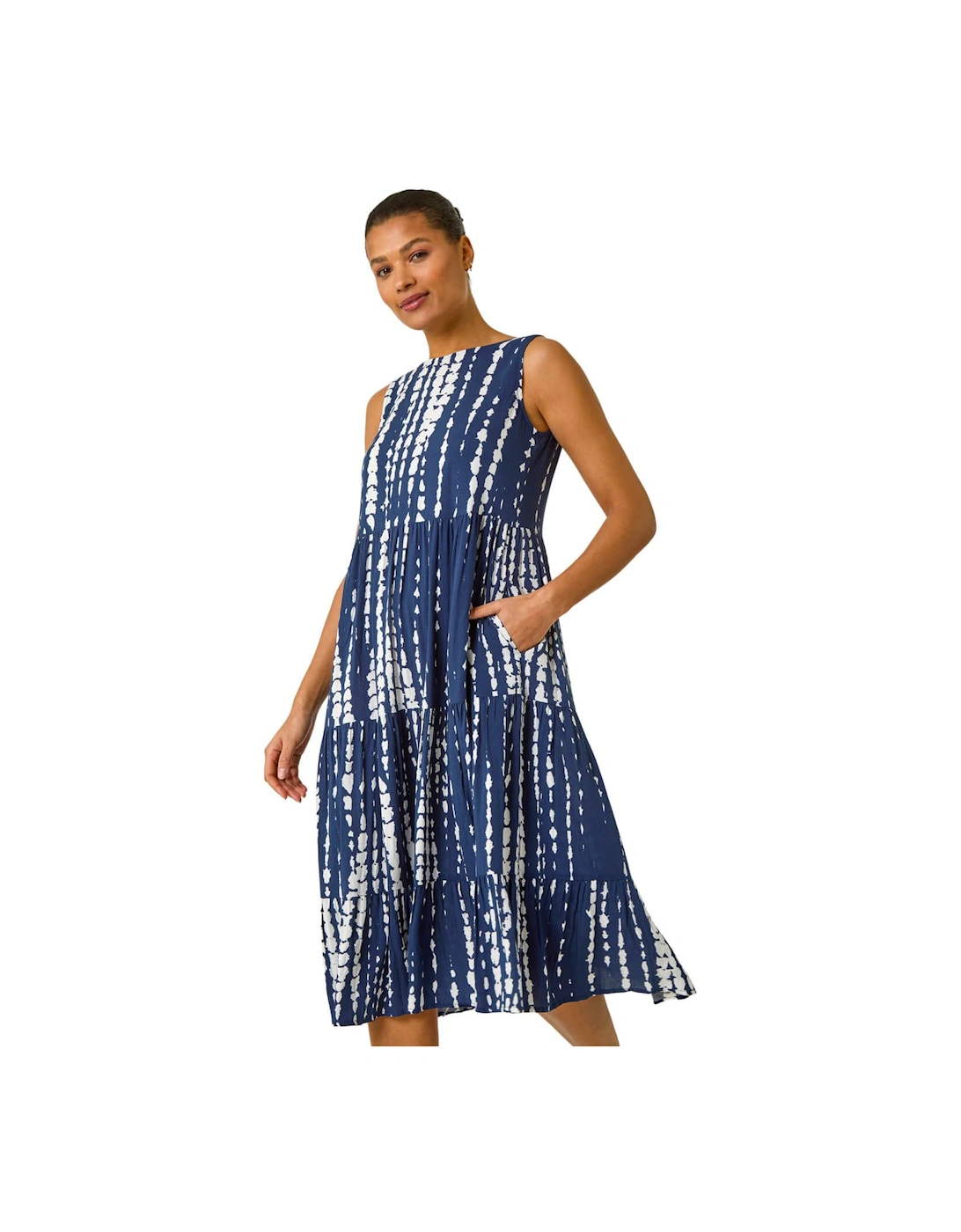 Tie Dye Print Smock Midi Dress, 2 of 1