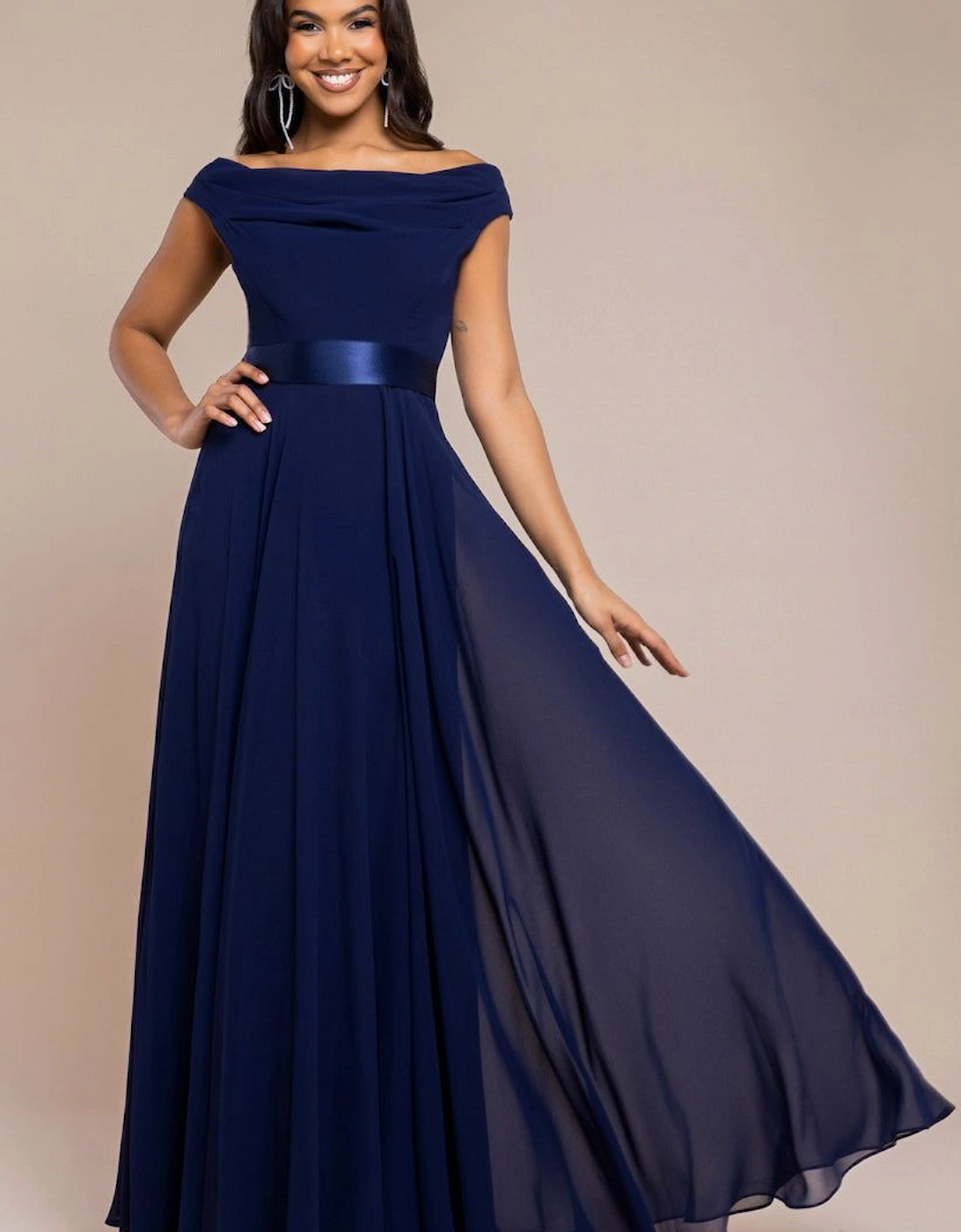Cowl Neck Chiffon Maxi Dress, 2 of 1