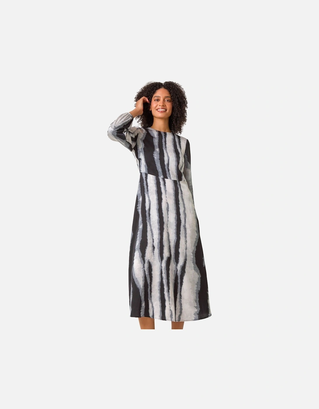 Shadow Stripe Print Midi Dress, 2 of 1