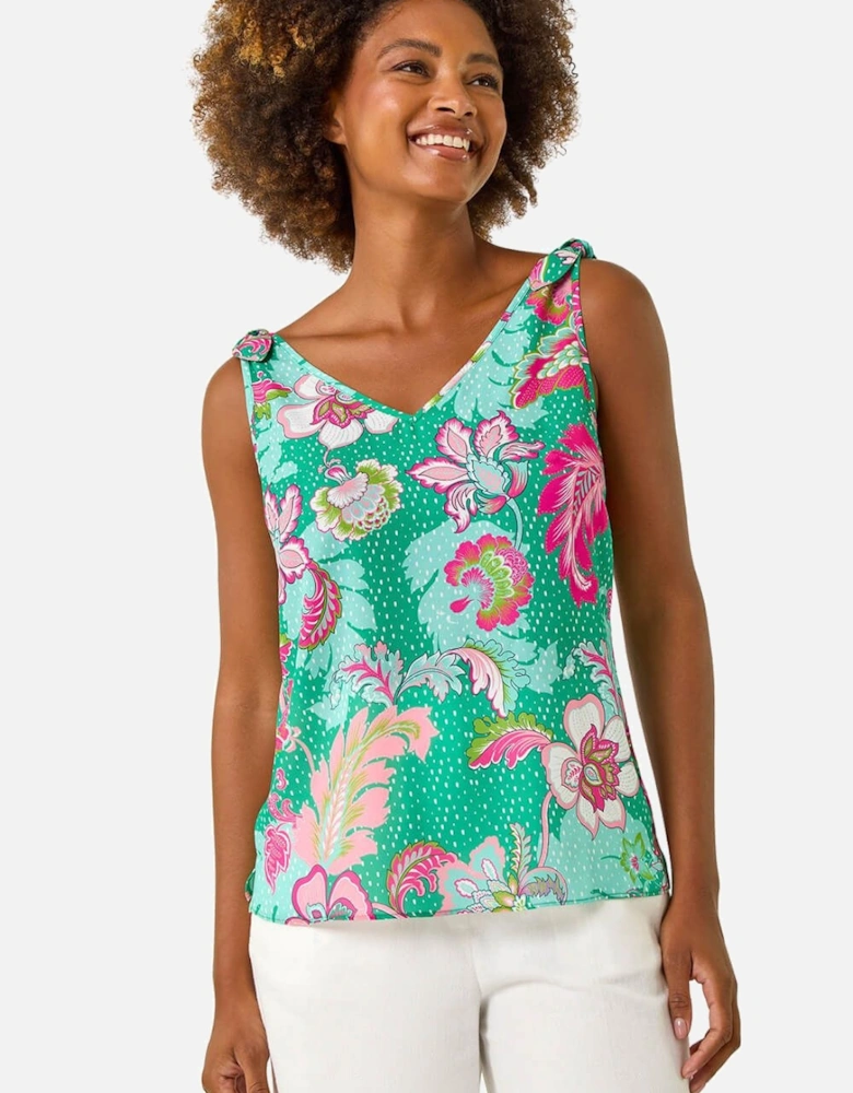 Floral Spot Printed Vest Top