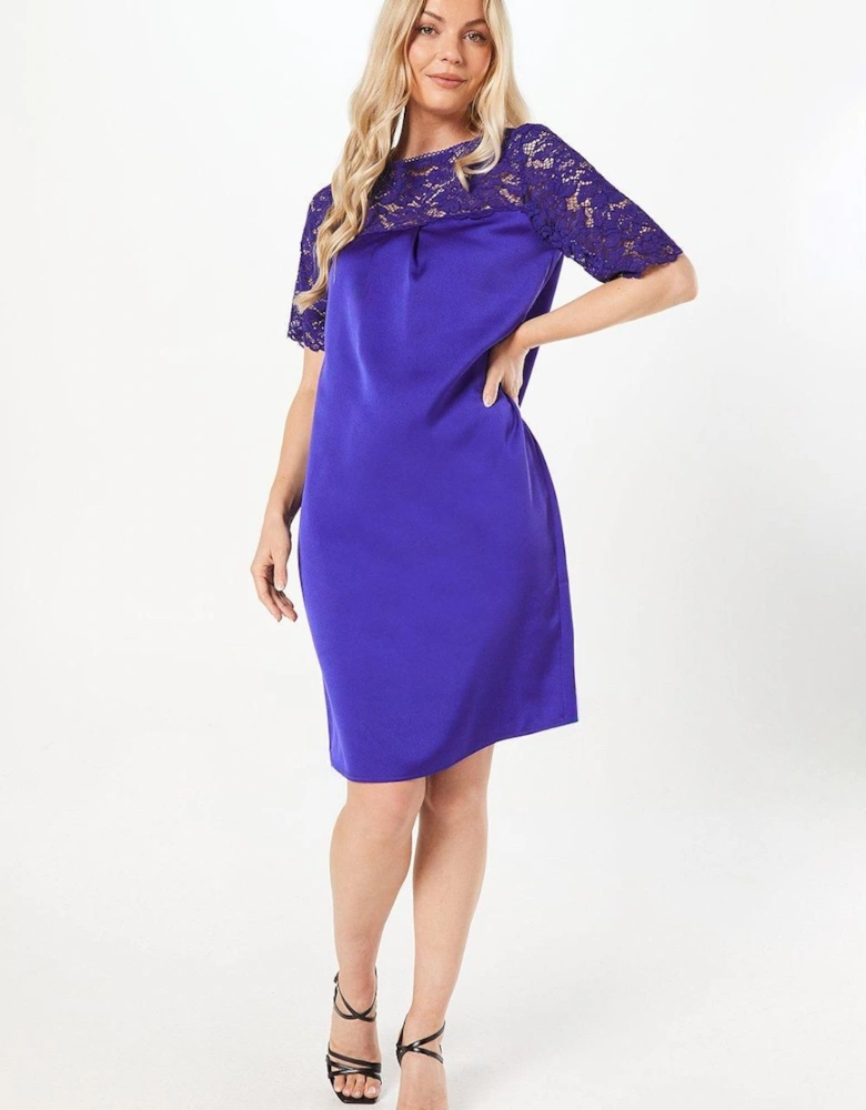 Tall Lace Short Sleeve Shift Dress