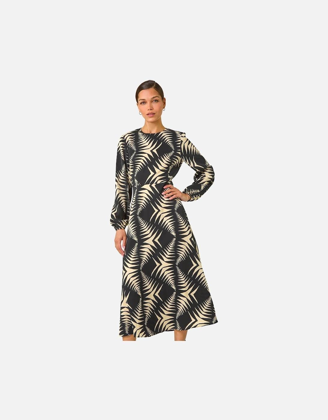 Geometric Print Midi Dress, 2 of 1