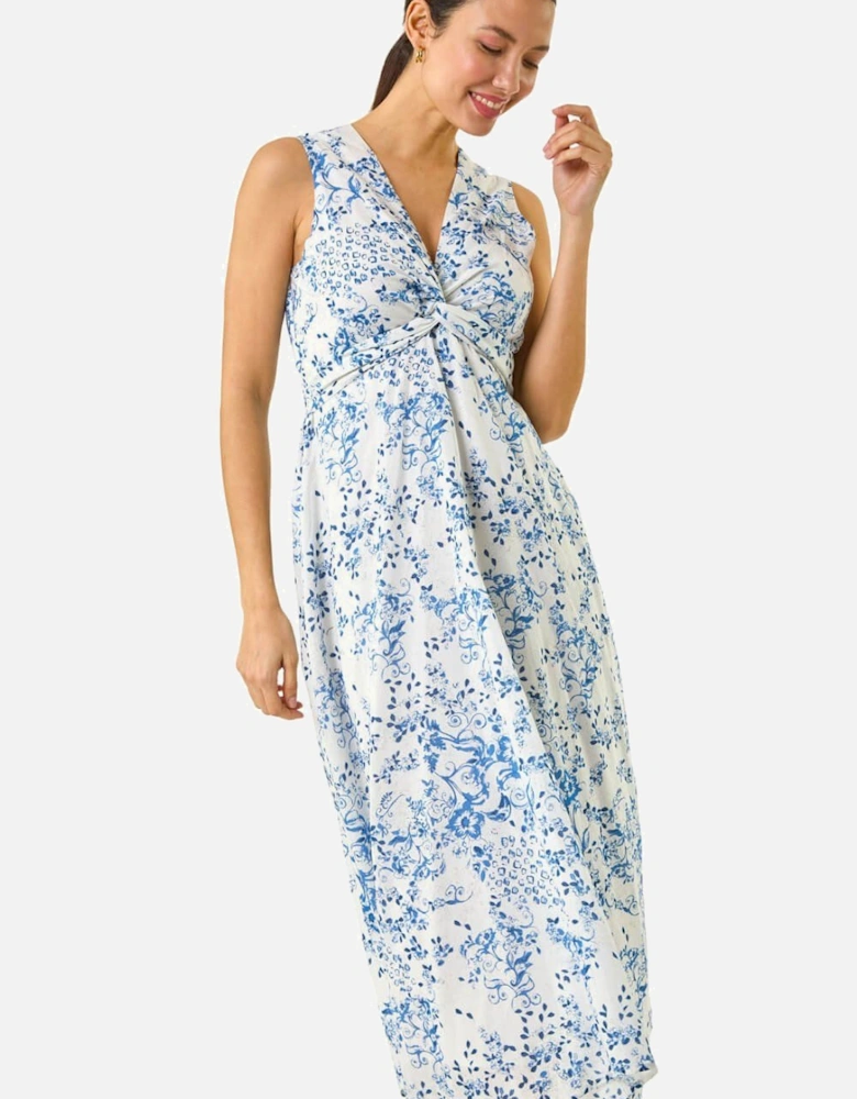 Floral Twist Midi Dress