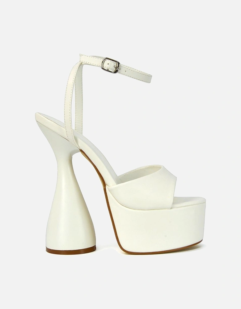 'Acacia' Strappy Peep Toe Cylinder Block Platform High Heel