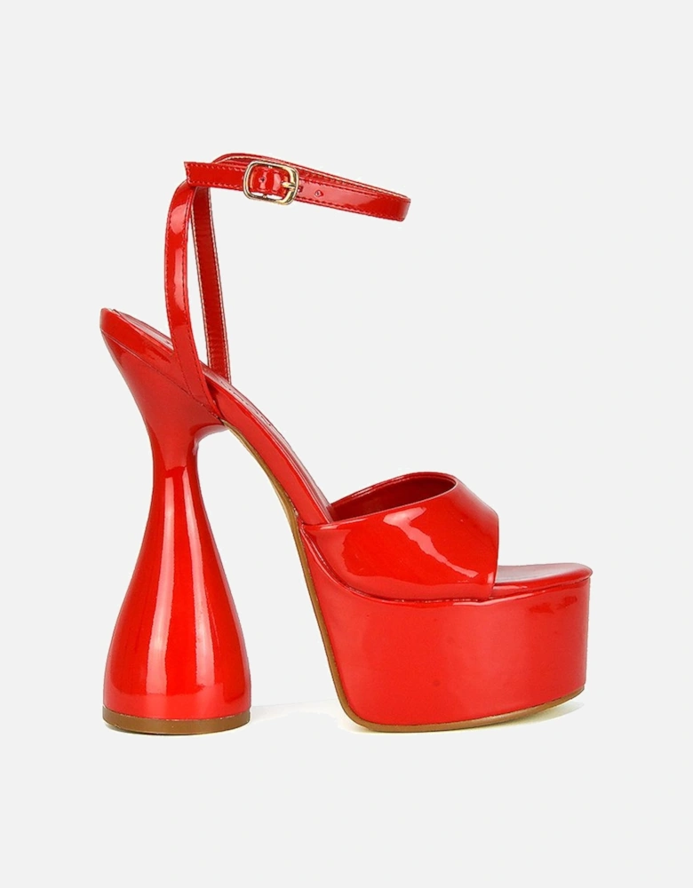 'Acacia' Strappy Peep Toe Cylinder Block Platform High Heel