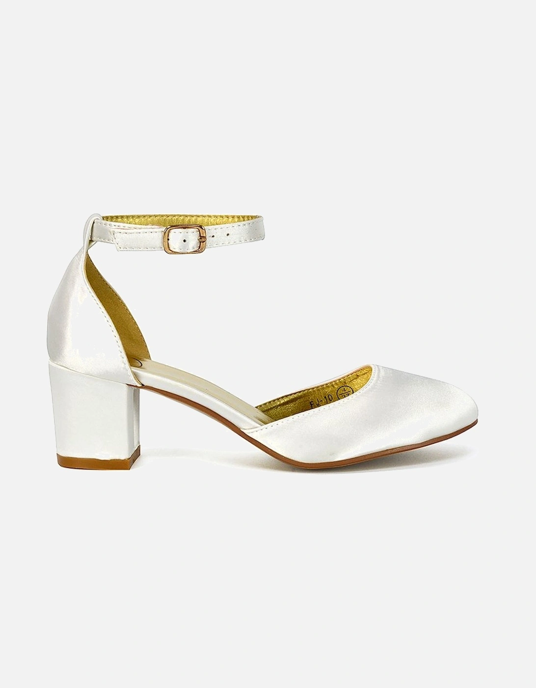 'Billie-May' Chunky Strappy Mid Block High Heels Court Shoes, 2 of 1