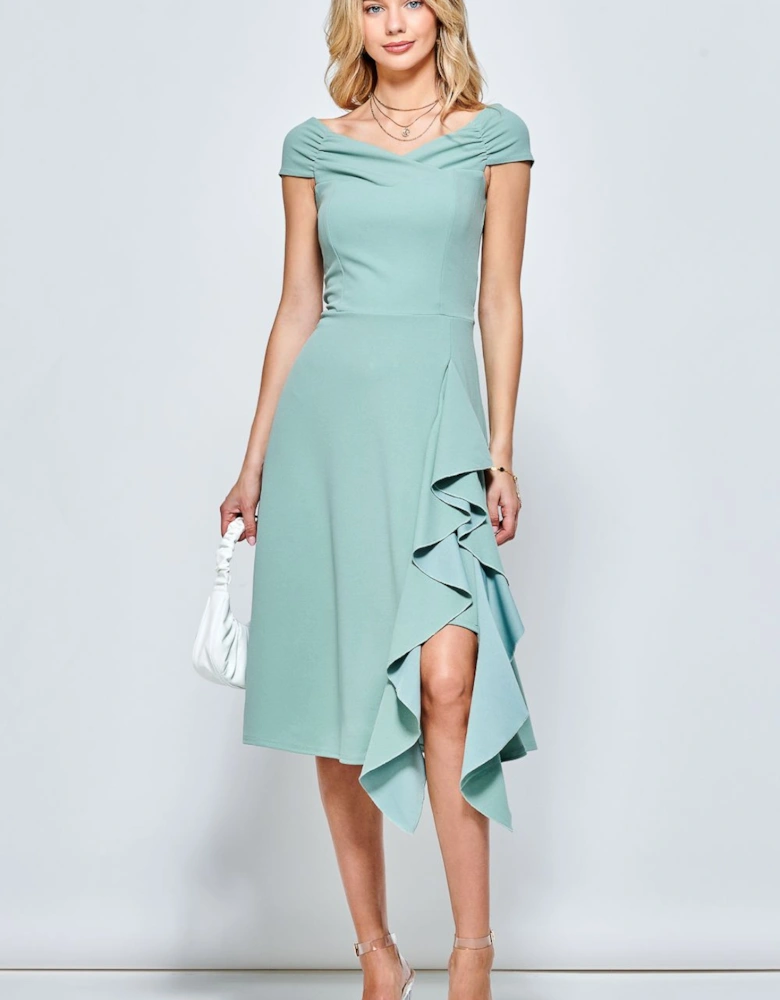 Skylar Off Shoulder Ruffle Hem Dress