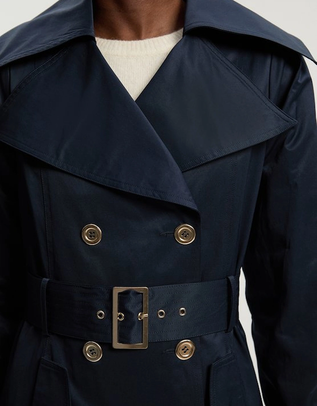 Cotton Sheen Belted Classic Trench Coat