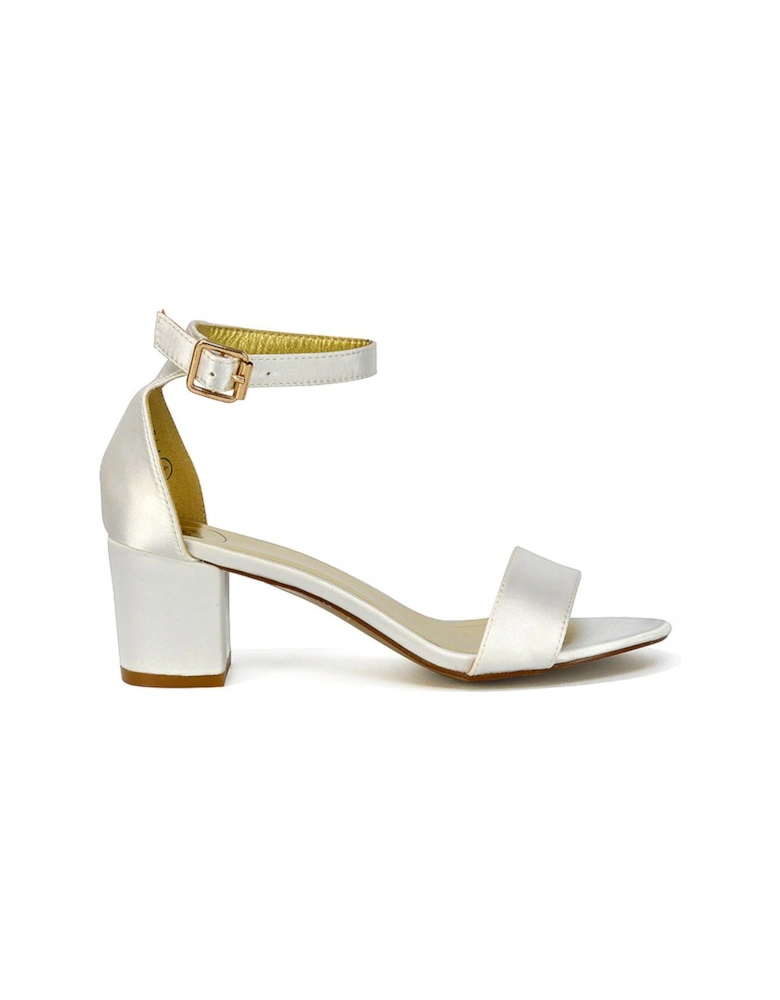 'Rita' Buckle Up Ankle Strap Low Mid-Block High Heel Sandals
