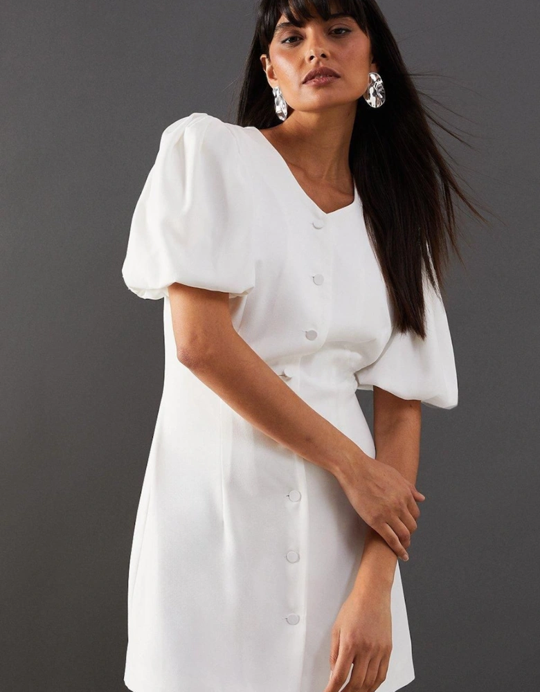 Puff Sleeve Mini Tailored Dress