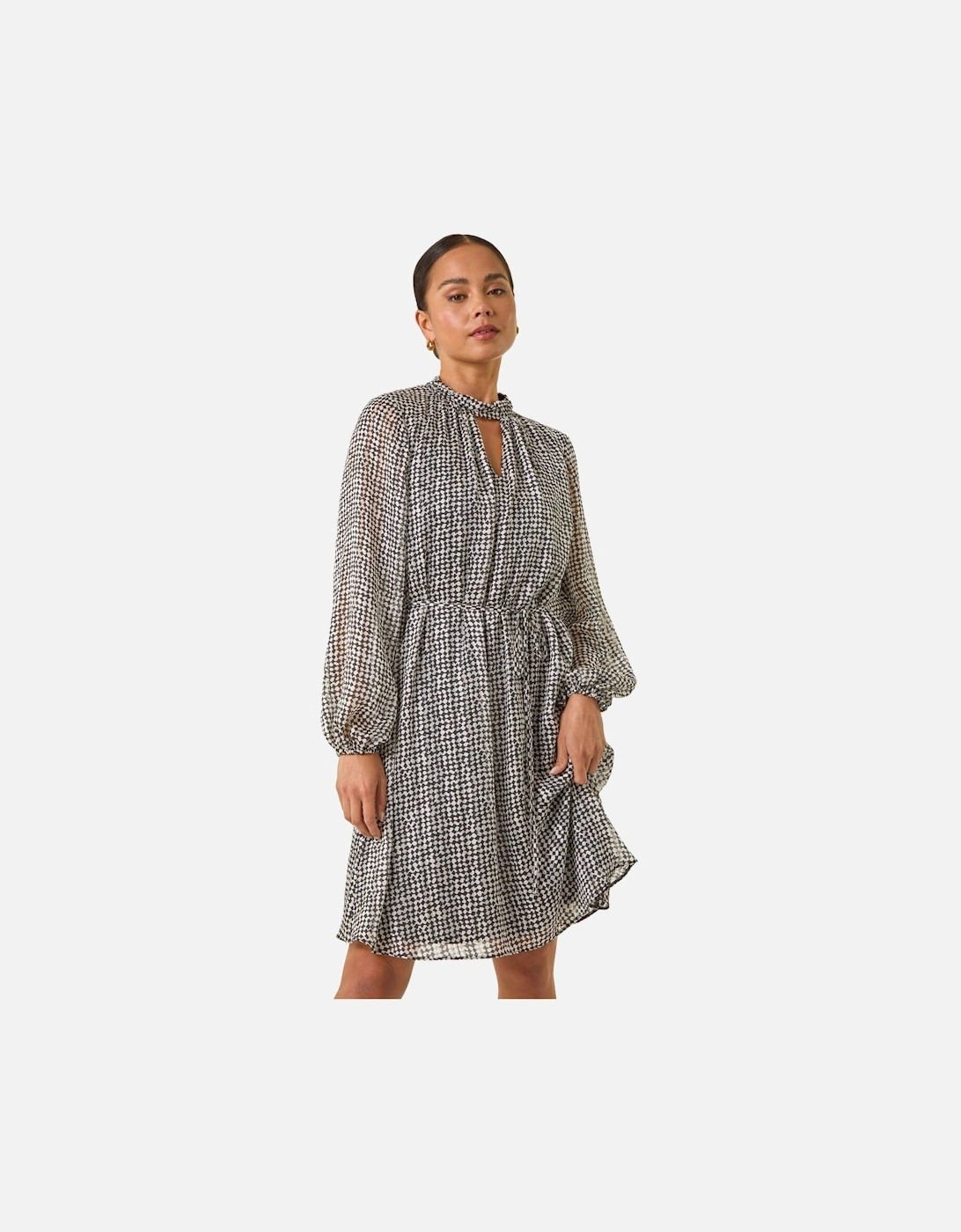 Petite Geometric Keyhole Front Dress, 2 of 1