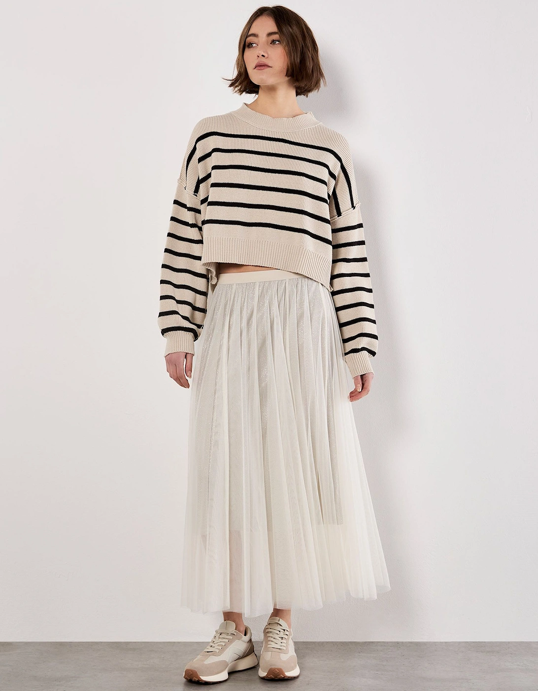 Stripe Crop Drop Shoulder Jumper, 2 of 1