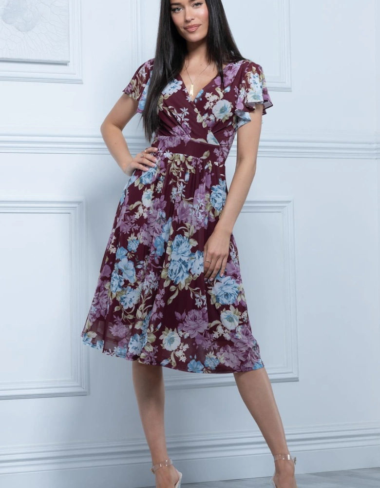 Lylah Cross Front Mesh Dress