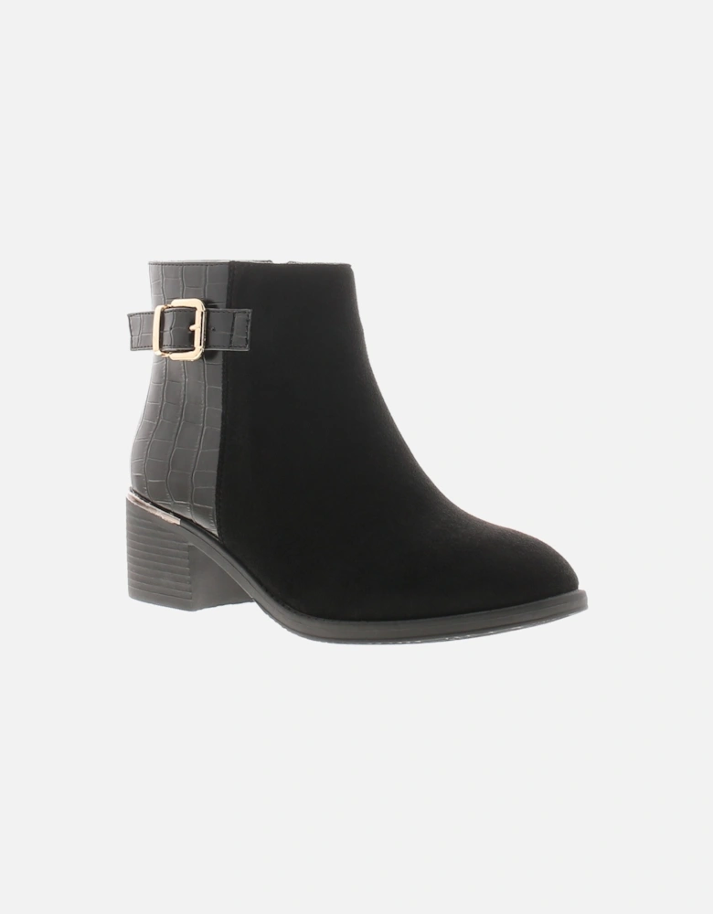 Womens Ankle Boots Straight Zip black UK Size