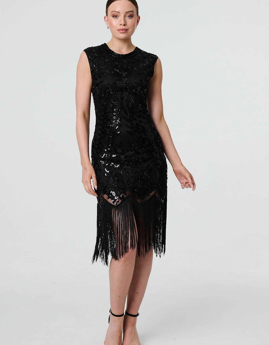 Sequin Embellished Tassel Midi Dress, 2 of 1
