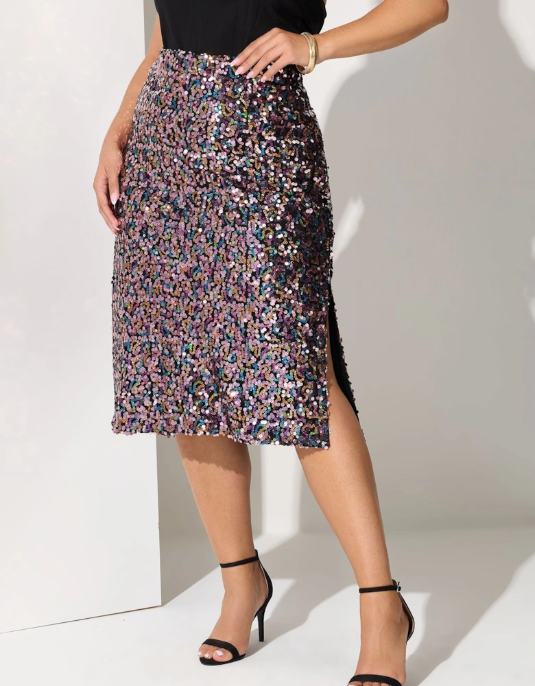 Sequin Midi Skirt