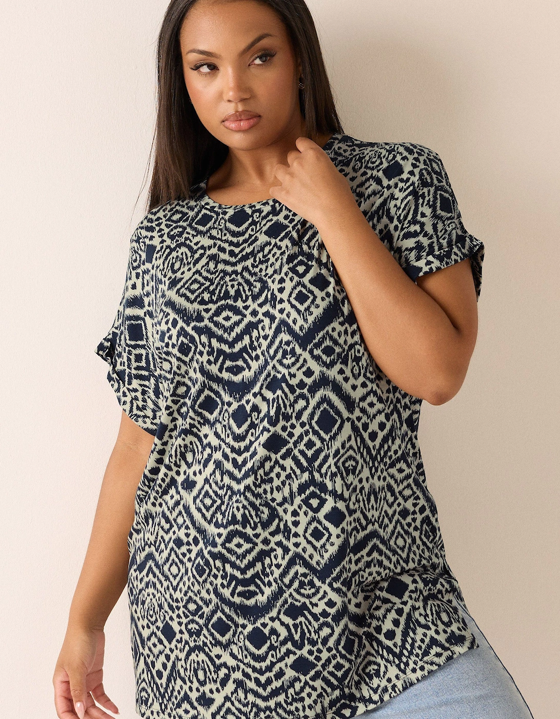 Aztec Drop Shoulder Top, 2 of 1
