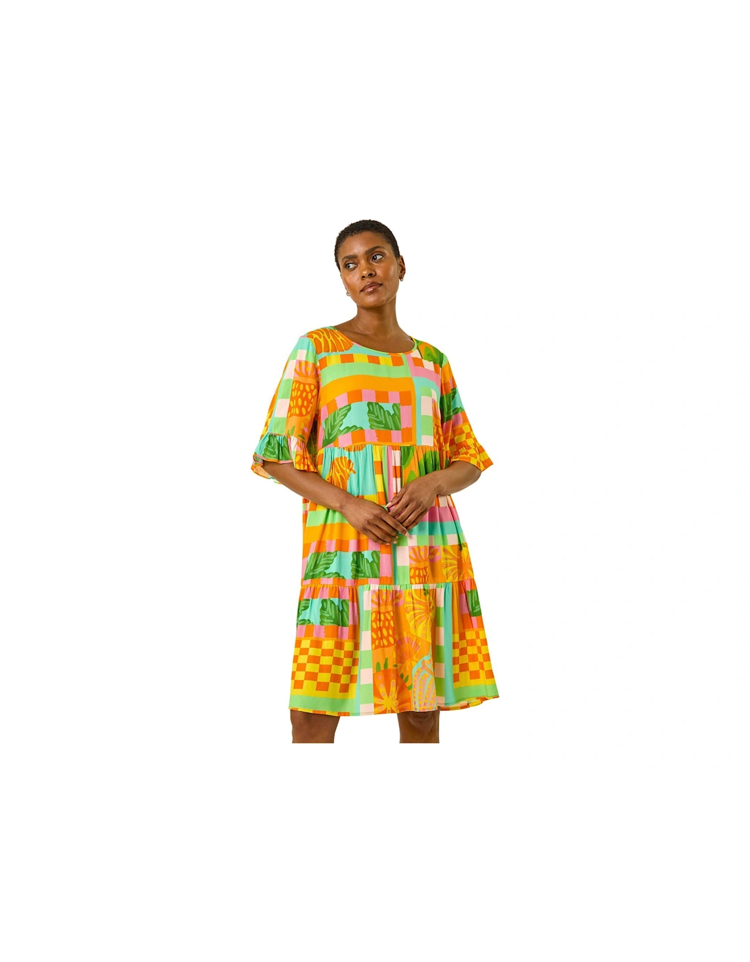 Bright Printed Smock Dress, 2 of 1