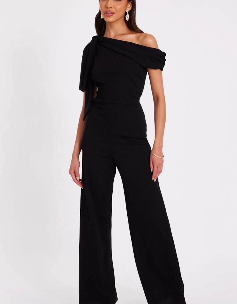 Black Tie Sleeve Jumpsuit