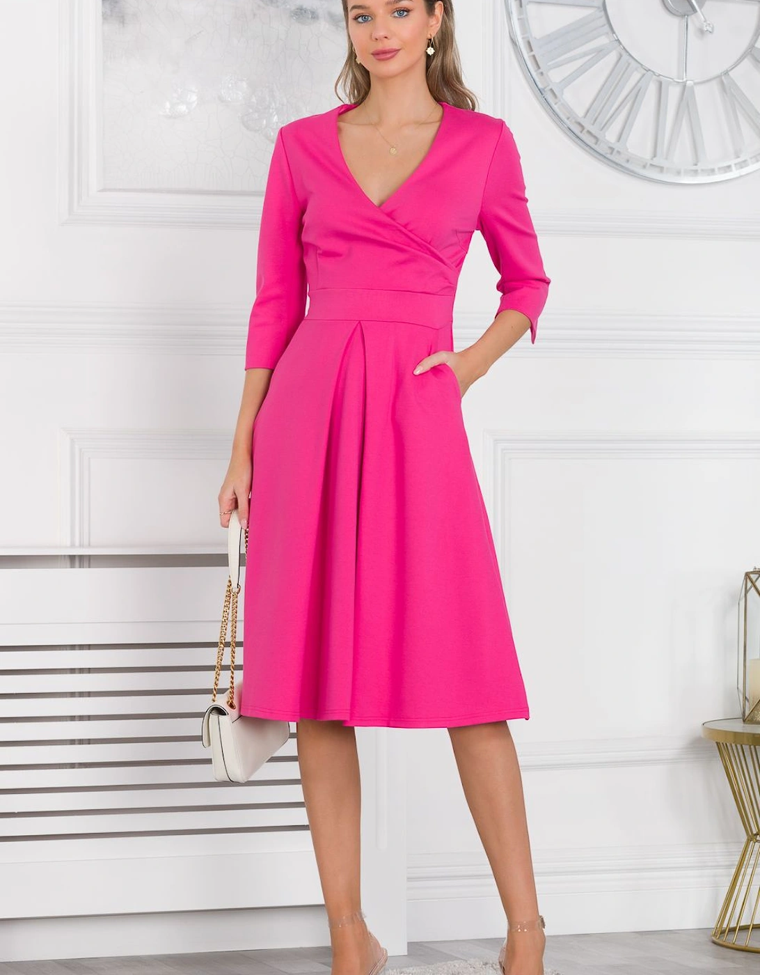 Paige 3/4 Sleeve Wrap Dress, 2 of 1