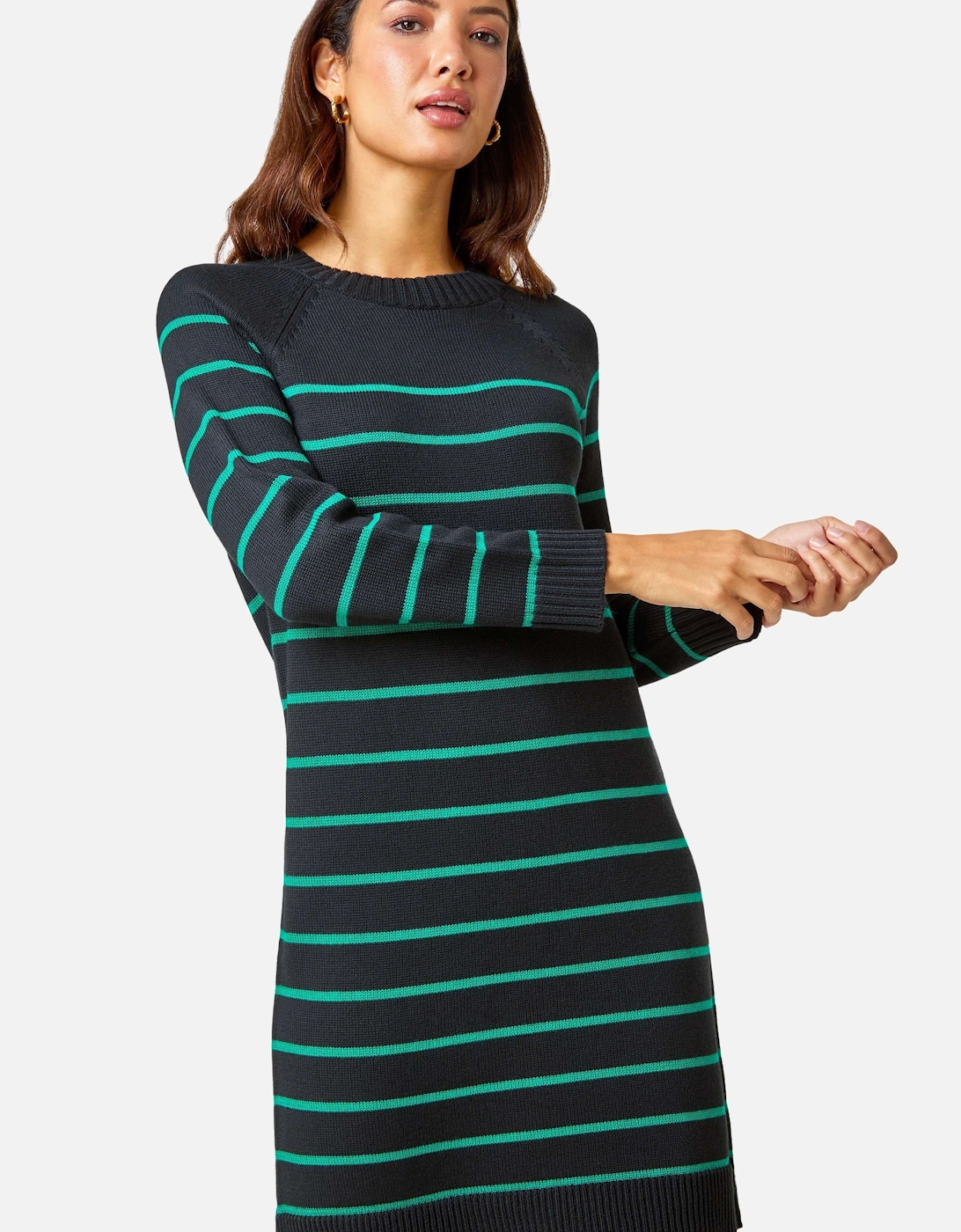 Stripe Print Knitted Jumper Dress, 2 of 1