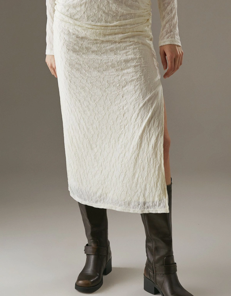 Lace Fitted Midaxi Skirt
