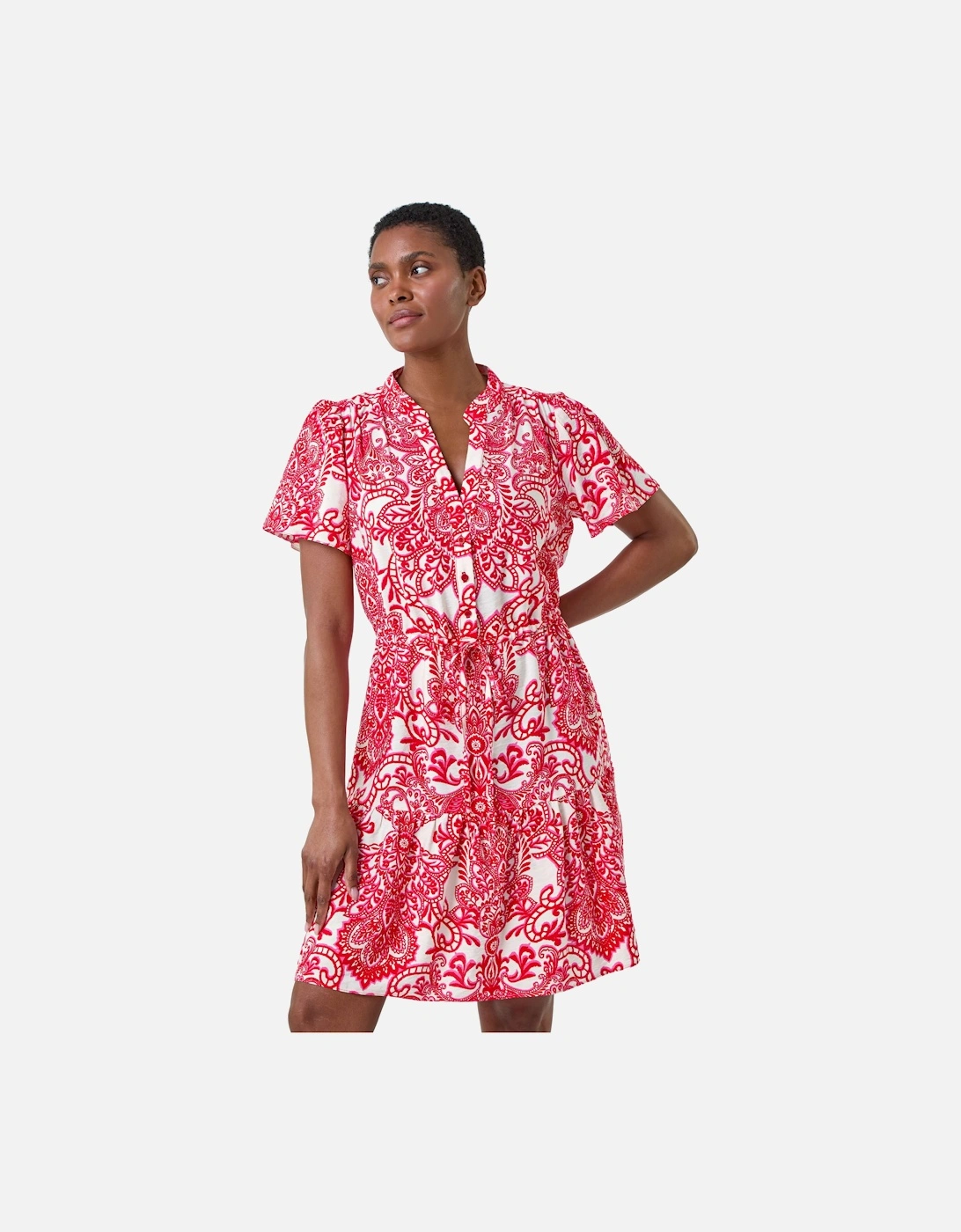 Floral Print Frill Hem Shirt Dress, 2 of 1