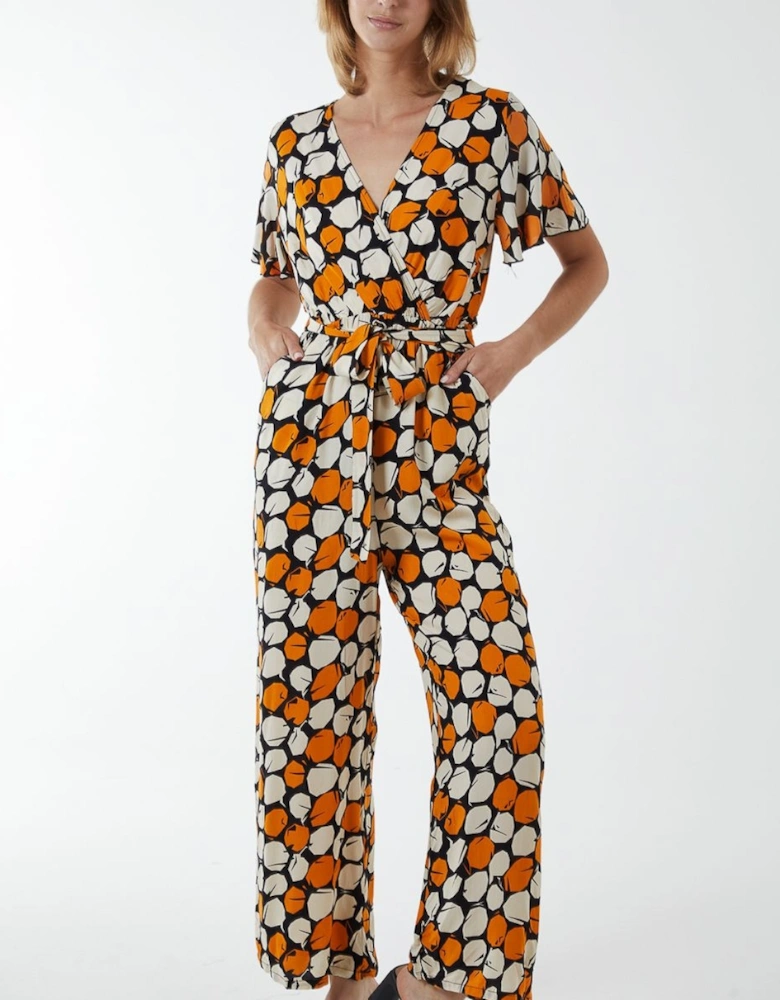 Abstract Honeycomb Cross Over Jumpsuit