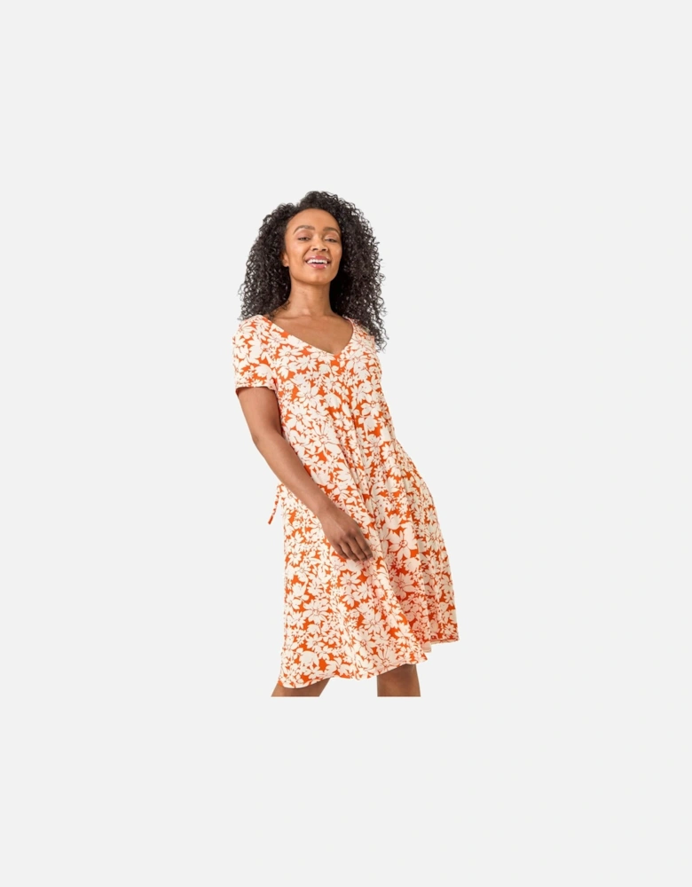Petite Floral Print Swing Pocket Dress