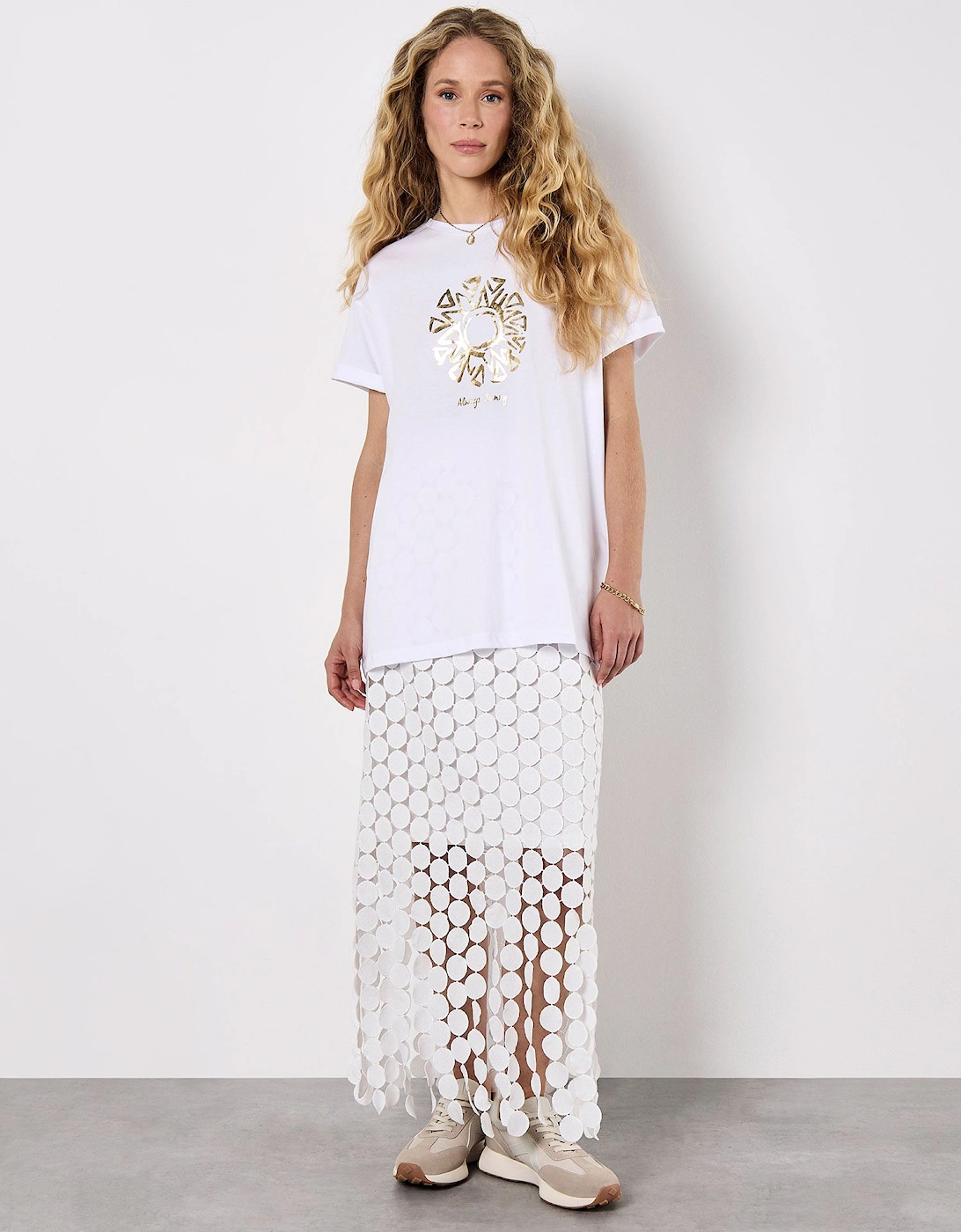 Guipure Circle Lace Fringe Maxi Skirt, 2 of 1