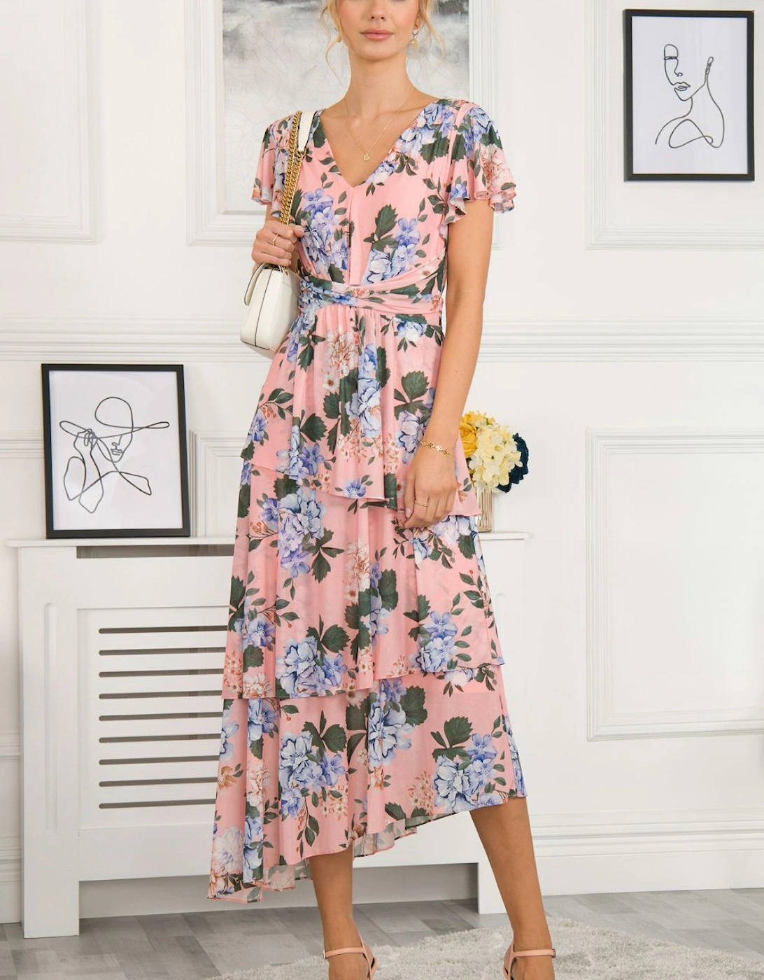 Danica Tiered Hem Mesh Maxi Dress, 2 of 1