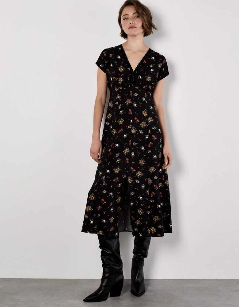 Floral Heart Midi Dress