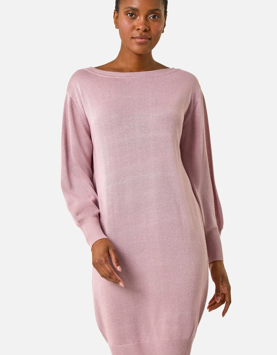 Shimmer Slash Neck Jumper Dress, 2 of 1