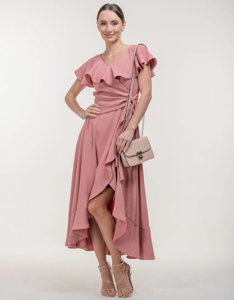 VELLA FRILL WRAP MAXI DRESS
