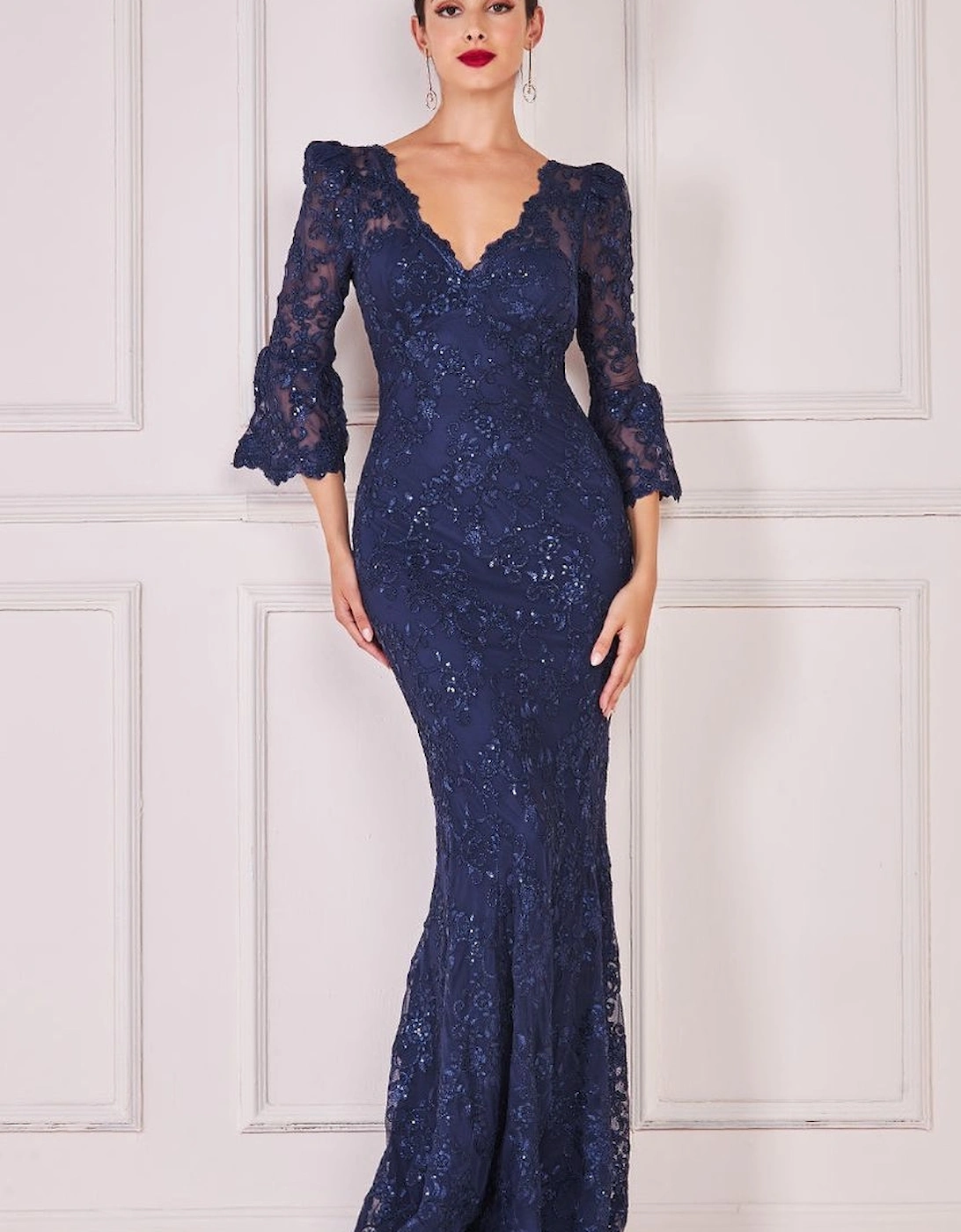 Scalloped Lace Maxi Dress, 2 of 1