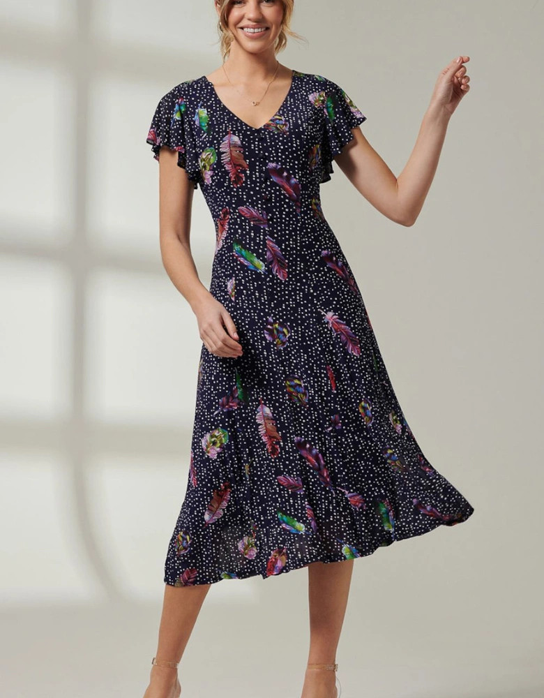 Lucille Fit & Flare Mesh Dress
