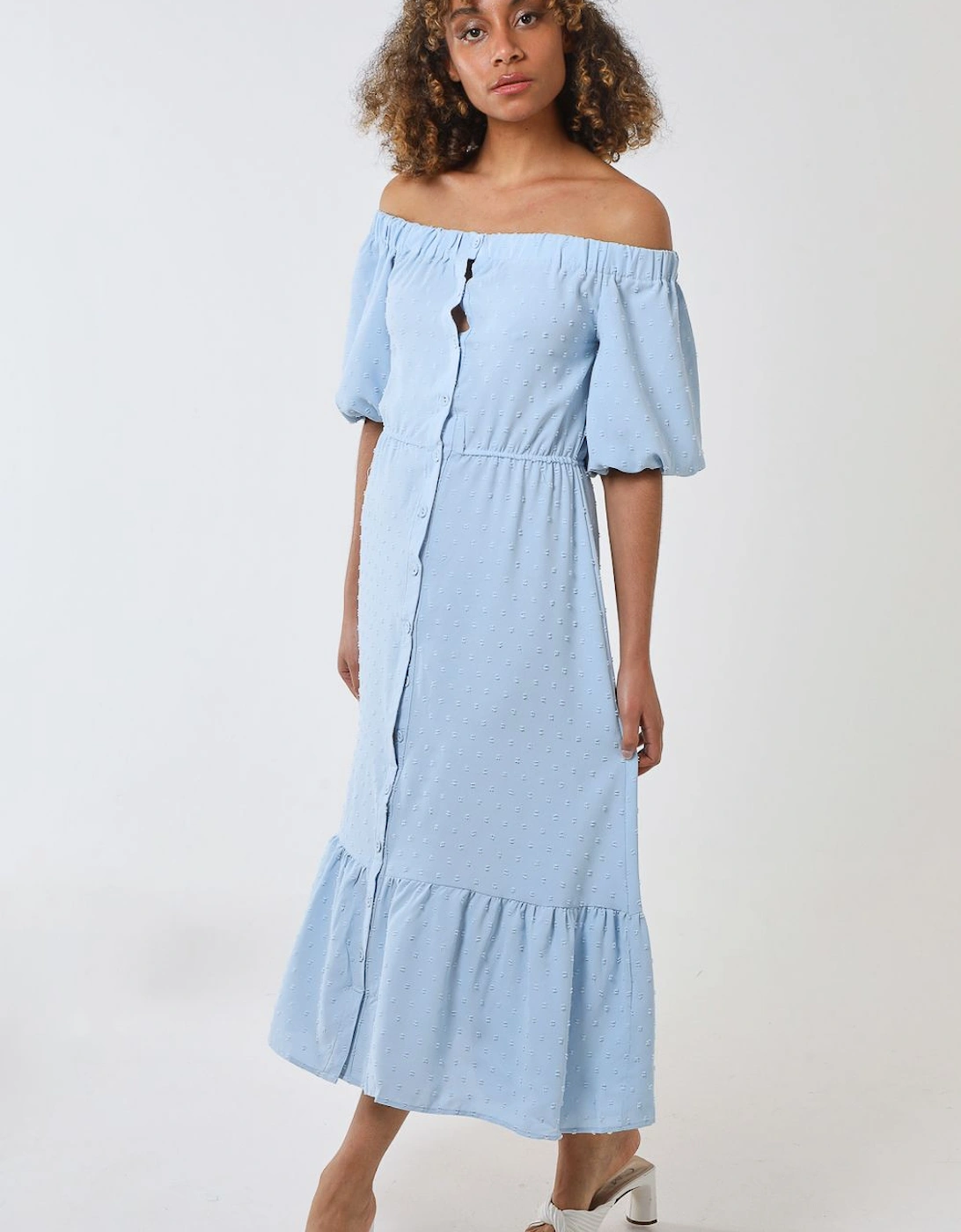 Bardot Button Through Maxi Dress, 2 of 1